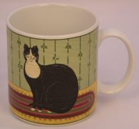 Sakura Warren Kimble CAT COLLECTION Black Cat Coffee Mug